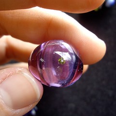 I made a hollow bead! And it has a cubic zirconium embedded on it. Yay for improving skills.
