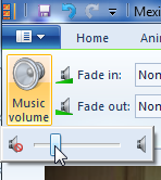 Set music volume