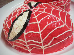 Spiderman cake close up