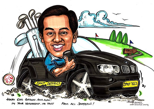 Caricature for AIA - BMW X5 golf TMCC A3