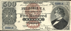 1880 Silver Certificate 500 dollars