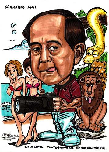 Caricature for Singapore Zoo photographer