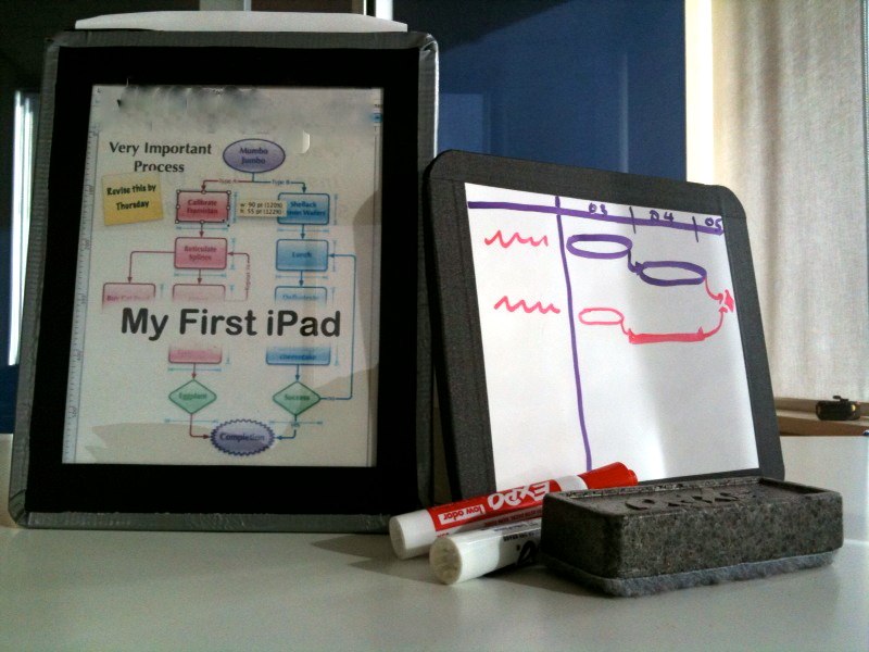 Physical iPad mock-ups