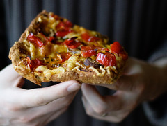 Red pepper pizza
