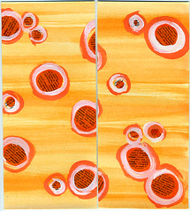 orange spotty handmade paper