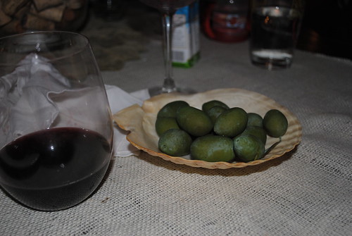 Olives and wine