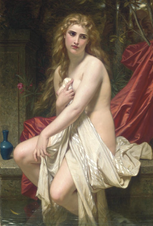 Hugues Merle (French, 1823-1881) Susannah at Her Bath (Date Unknown) 51 1/4 X 35 1/2 in. Private Collection.