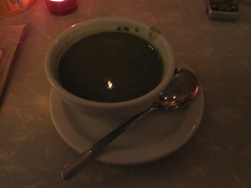 Spinach soup at Les Cabotins