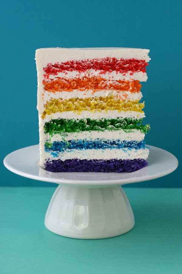 Rainbow cake from the blog Whisk Kid