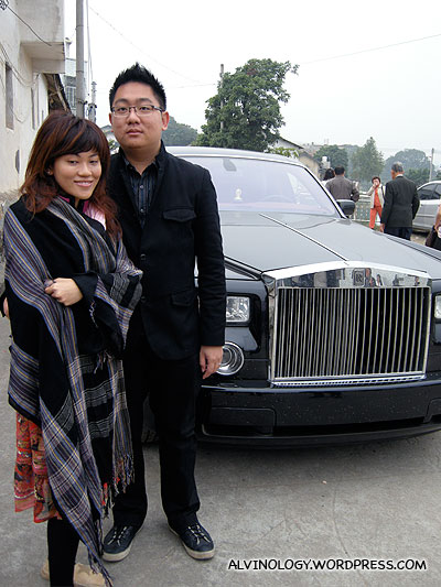 Posing with the Rolls Royce for the VIPs in our tour group