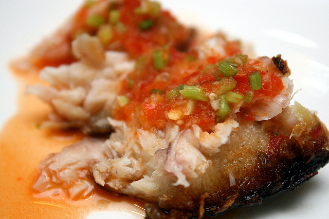 Smoked Golden Snapper with Sweet-Sour-Spicy Sauce