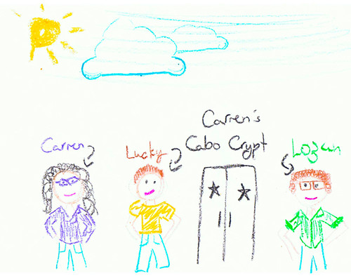 Logan's Drawing of Carmen & Lucky
