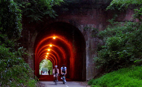 avid cyclists exit the Dalecarlia tunnel on the Capital Crescent Trail (by. M.V. Jantzen, creative commons license)