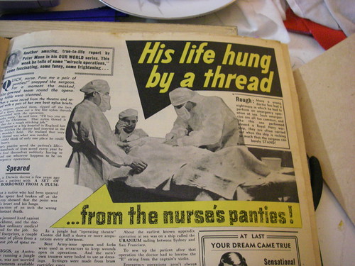 His life hung by and thread... from the nurse's panties!