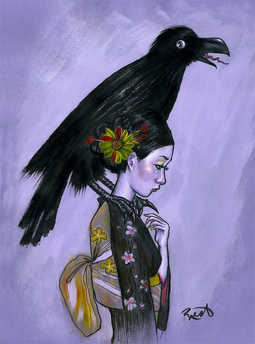 Crow-Kimono-Girl-Lilacredux by Jason Raish.