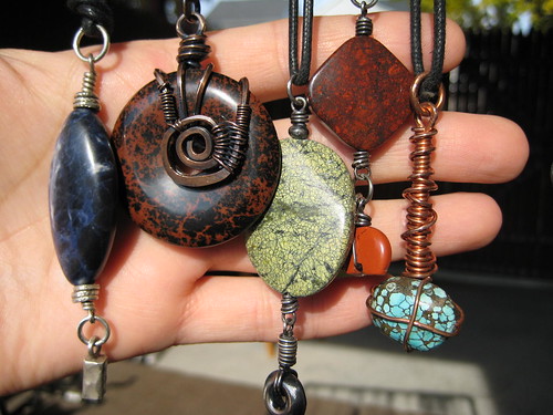 Wire Wrapped Stone Pendants