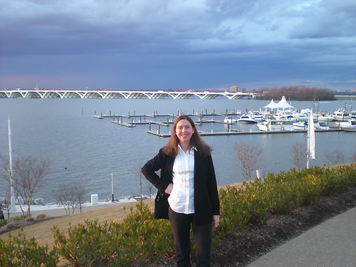 Clare with Woodrow Wilson Bridge in Background