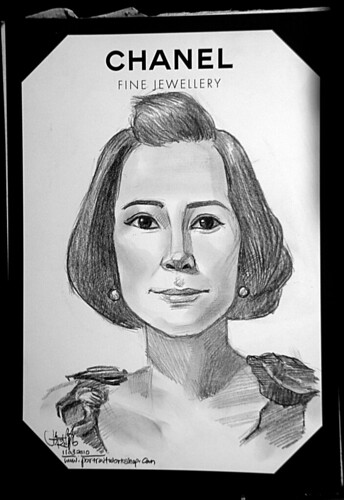 Portrait live sketching for Chanel Fine Jewellery Exhibition Day 2 - 8