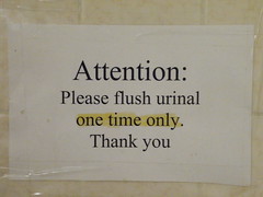 How to flush the urinal?