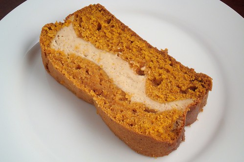 Pumpkin Bread with Cinnamon Cheesecake Layer