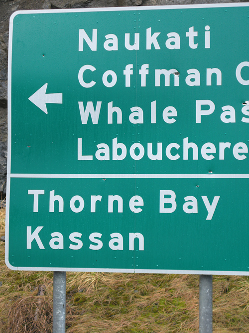 sign at intersection, Prince of Wales Island, Alaska