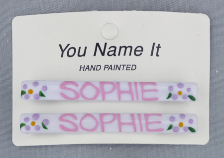 personalized girl hair barrett clip name hand painted