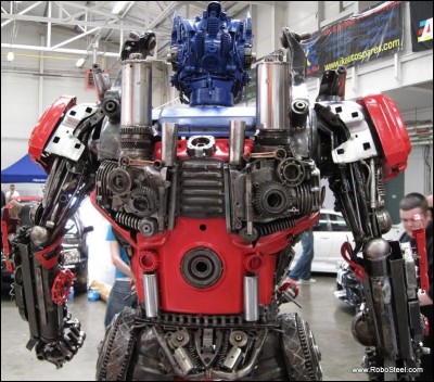 8' Tall Scrap Metal Optimus Prime