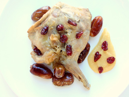 Rabbit with quince compote