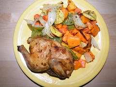Cornish hen with vegetables