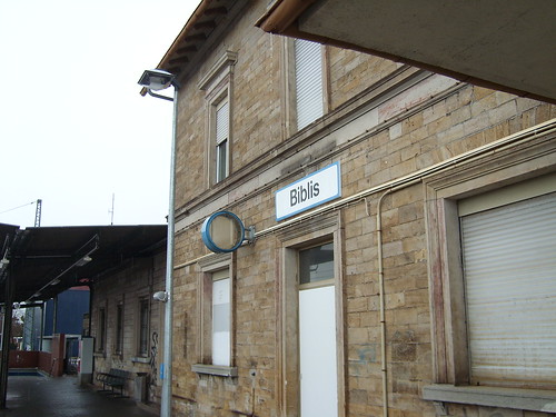 Bahnhof Biblis Uhr am Bahnhofsgebäude