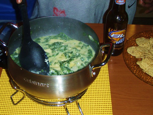01 - fondue party - spinach artichoke and bacon dip