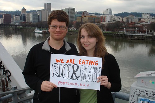 Dan & Erin are eating Rice & Beans from Portland, Oregon!