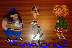 Hoagie, Bernard y Laverne en  Hama Mini, de Dia del Tentáculo (Maniac Mansion 2)