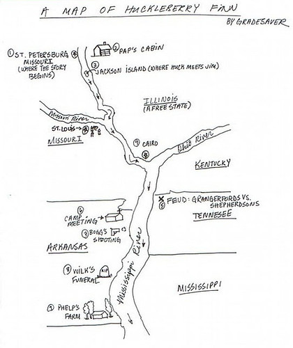 Huckleberry Finn Map. Huckleberry Finn