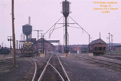 The Grand Trunk Western Railroad Elsdon Yard locomotive terminal. Chicago Illinois. 1962.