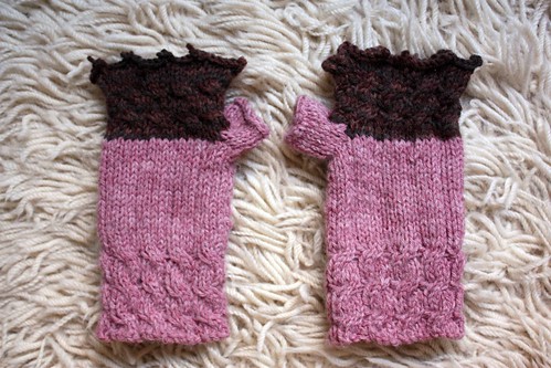 Pink+Brown Fetching Mitts