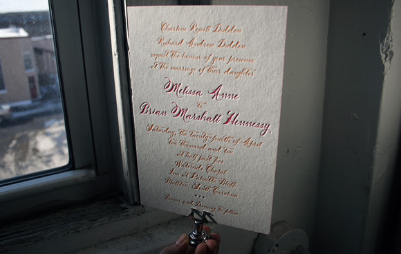 Haddington - Calligraphy Letterpress Wedding Invitation