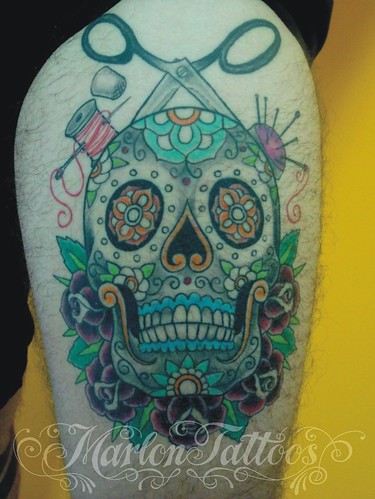Tatuaje de calavera mexicana caro Cargado originalmente por marlon tattoos