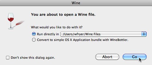 Running a Wine File