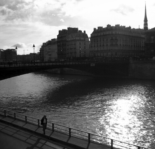 Lone Man Along La Seine, Paris