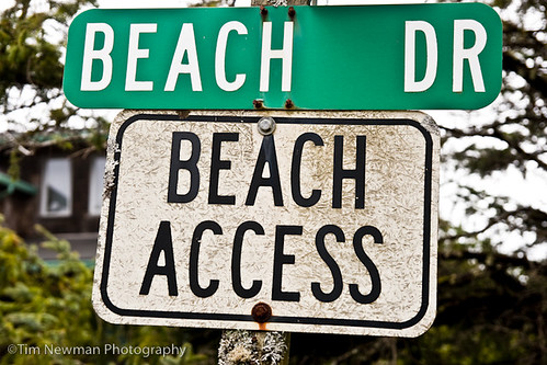 Sign reading "beach access"