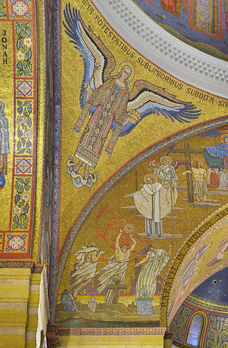 Cathedral Basilica of Saint Louis, in Saint Louis, Missouri, USA - mosaic of angel under dome 1