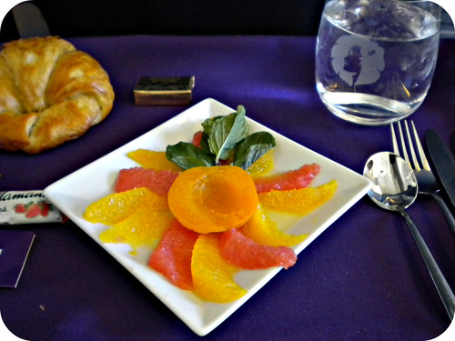 delicious 1st course of our breakfast on the plane