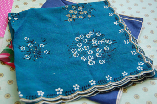 Prezzies from Sarah! blue foral vintage scarf
