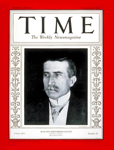 Leguía on the cover of Time
