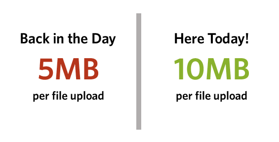 You can now upload larger files to Wufoo!