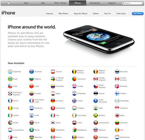 iPhone 출시 국가 목록