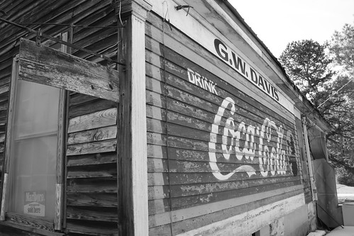 Former G.W. Davis General Store Coca-Cola Billboard - (Black and White)
