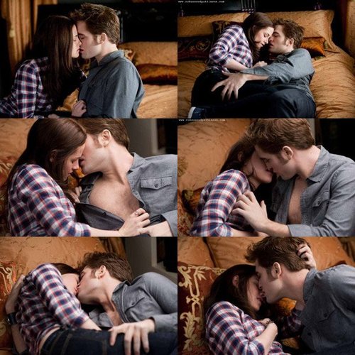 Crepúsculo: Eclipse, Fotos de Edward besando a Bella en la cama
