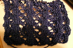 Waterfall Scarf Blue (started)